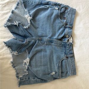 Abercrombie & Fitch Distressed Light Blue Jean Shorts